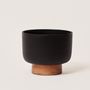 Vases - Handmade Textured Raw Metal & Wood Planter - FLECK