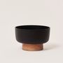 Vases - Handmade Textured Raw Metal & Wood Planter - FLECK