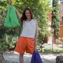 Bags and totes - Handmade origami Makubo shoulder bag handbag in linen and cork - ELENA KIHLMAN