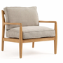 Armchairs - Alta 1-seat Natural Oak Linen Grey  - MENZA