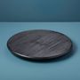 Platter and bowls - Brushed Black Mango Wood Lazy Susan - BE HOME