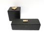 Caskets and boxes - Rectangular box in natural slate, slate and gold leaf decor - LE TRÈFLE BLEU