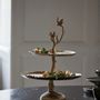 Decorative objects - BIRDY cake stand, gold color - NORDAL