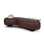 Sofas - Greenapple Chaise Longue, Minho Chaise Longue, Dark-Red Leather, Handmade in Portugal - GREENAPPLE DESIGN INTERIORS