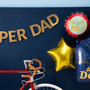 Objets déco enfant - Fête des pères: Carte avec porte-clés Super Hero, Carte avec épingle Cotillon, Chaussettes Dad, Sac cadeau #1 Dad - PARTYDECO