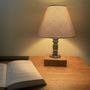 Table lamps - Bedside lamp in metal and wood, with twisted textile cord - L'ATELIER DES CREATEURS