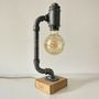 Table lamps - Table lamp with metal and wood base, vintage Edison bulb - L'ATELIER DES CREATEURS
