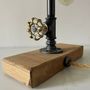 Desk lamps - Steel and wood desk lamp for industrial and vintage decoration - L'ATELIER DES CREATEURS