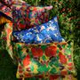 Fabric cushions - Velvet cushion “In the garden” red - AMÉLIE CHOQUET