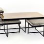 Coffee tables - Lucca 1200 x 600 x 400mm - Black Frame Oyster epoxy top| T-CC1206040BL-EP07 - DURAN INTERIORS