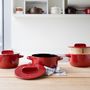 Stew pots - Ceraglaze Casserole (23cm,Red,3.2L) - JIA