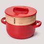 Stew pots - Ceraglaze Casserole (23cm,Red,3.2L) - JIA
