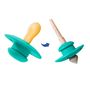 Accessoires pour puériculture - Tetine 100% naturelle en bois & caoutchouc pur | Collection Colorfull : Vert d'eau - TOTOTE
