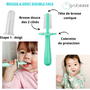 Accessoires pour bain enfants  - Brosse à dent double face ergonomique pour bébés 6 mois - BABIREVA