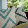 Fabric cushions - Bold Geometric Handwoven Interlocking Tapestry Cotton Cushion Cover - OCK POP TOK