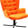 Lounge chairs - Swivel Armchair Oscar Velvet Orange - KARE DESIGN GMBH
