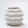 Vases - AYA white vase biscuit porcelain vase H=14cm, D=17cm - YLVAYA DESIGN