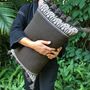Fabric cushions - Tai Lue Naga Pom Pom Yai Lumbar Cushion Cover - 40 x 60 cm - TRADITIONAL ARTS AND ETHNOLOGY CENTRE (TAEC)