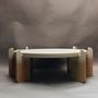 Coffee tables - Ipanema Coffee Table in Natural Limed Oak With Gradient Effect and Bronze Details - DUISTT