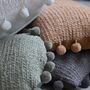 Coussins textile - Coussins à pompons tissés main - LA MAISON DE LILO