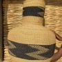 Unique pieces - Long neck basket, natural and black, Bolgatanga - MALKIA HOME