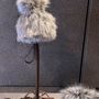 Blinds - Faux fur hat lampshade made in France color gray medium model  - LES SCULPTEURS DU LAC