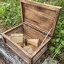 Caskets and boxes - Rectangular burnt wood box - LES SCULPTEURS DU LAC