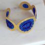 Jewelry - Gold filled Miyuki Beaded Bangle Bracelet Blue Handmade Cuff     - SÀNTIBÉ BIJOUX