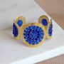 Jewelry - Gold filled Miyuki Beaded Bangle Bracelet Blue Handmade Cuff     - SÀNTIBÉ BIJOUX