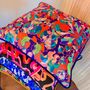 Fabric cushions - Velvet cushion “In the garden” red - AMÉLIE CHOQUET