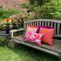 Fabric cushions - Pink “Ribbons” cotton cushion - AMÉLIE CHOQUET