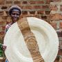 Decorative objects - 32" Jumbo Banana Leaf Stripe Woven Wall Art Plate - DO NOT USE - ALL ACROSS AFRICA