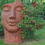 Decorative objects - Clay effect mosaic metal face statue - DECORIALE BY P&C