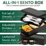 Boîtes de conservation - Noir Mat Bento Lunch Box Tout-en-1  - UMAMI