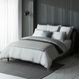 Bed linens - Luxury Duvet Cover Set, Ester Collection, Saks Gray - CROWN GOOSE