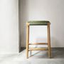 Chaises - Tabouret OOO - Vert Olive / Tissage en cuir - TAIWAN CRAFTS & DESIGN