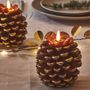 Christmas table settings - Pinecone Candles - LIGHT STYLE LONDON