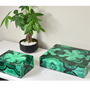 Customizable objects - Sunshine Yellow, Forest Green, Interlock, Leopard, Purple Tulipwood, Malachite, Porcelain Handle Boxes, Mappa Burn, Black with White - PACIFIC CONNECTIONS