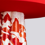 Vases - Red Bucket Lamp with Cotton Lampshade - STORIES OF ITALY