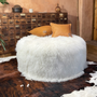 Decorative objects - Square or round cowhide or leather pouffes - L'ATELIER DES TANNERIES