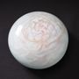 Ceramic - Hand painted Japanese celadon incense container with peony motif - YUKO KIKUCHI