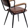 Armchairs - Chair with Armrest Salsa Leather Brown - KARE DESIGN GMBH