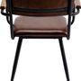 Armchairs - Chair with Armrest Salsa Leather Brown - KARE DESIGN GMBH