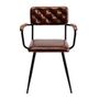 Armchairs - Chair with Armrest Salsa Leather Brown - KARE DESIGN GMBH