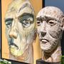 Sculptures, statuettes and miniatures - JACKSON bust, wood, carved, sculpture, head, art, painted - KLATT OBJECTS