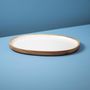 Platter and bowls - Mango Wood & White Enamel Oval Platter - BE HOME