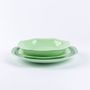 Assiettes au quotidien - L'assiette creuse en porcelaine verte amande - OGRE LA FABRIQUE