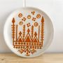 Everyday plates - White ceramic plate with TAJ terracotta pattern - LALLA DE MOULATI