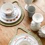Everyday plates - White ceramic plate with TAJ terracotta pattern - LALLA DE MOULATI