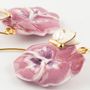 Jewelry - “Figs & Flowers” Pansy Flower and Butterfly Earrings - NACH